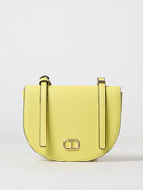 Borsa a tracolla da donna in ecopelle con logo frontale. Light Lemon