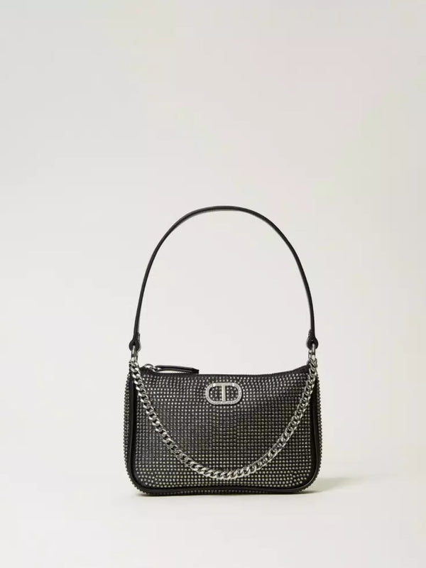 Borsa a tracolla Petite party con Oval T Nero