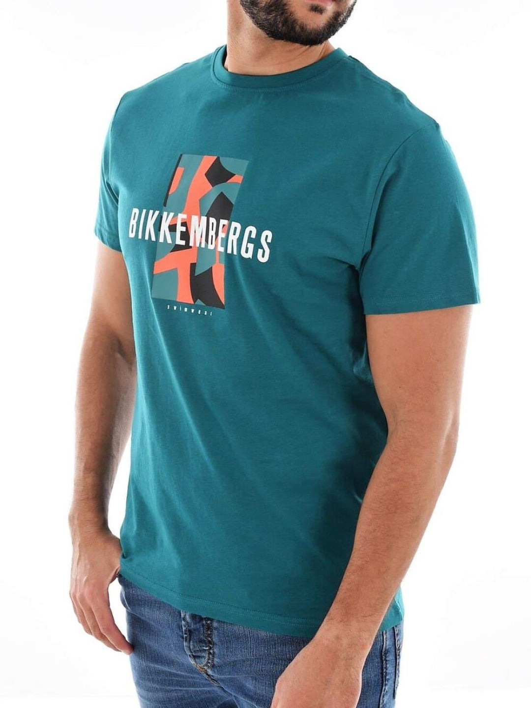 T-shirt Stampa Camo Petto  Verde