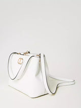 Borsa top handle con Oval T Bianco Neve