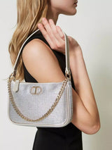 Borsa a tracolla Petite party con Oval T Silver