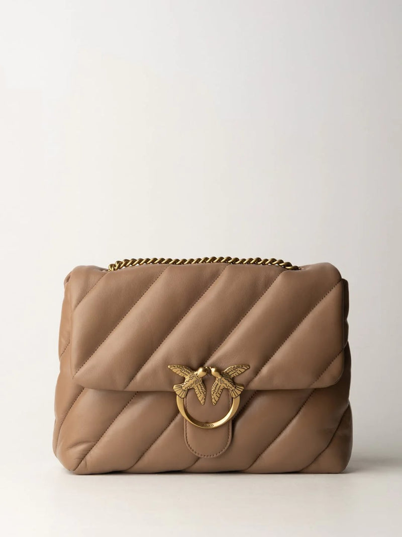 Pinko Big Love Bag Puff Maxi Quilt Biscotto Zenzero