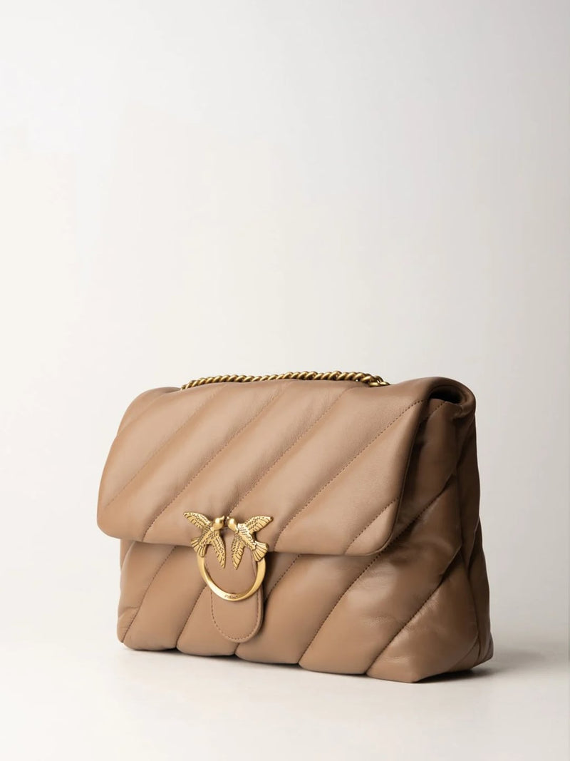 Pinko Big Love Bag Puff Maxi Quilt Biscotto Zenzero