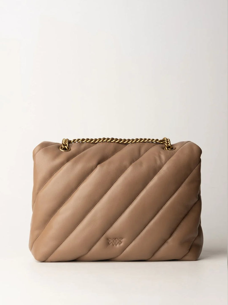 Pinko Big Love Bag Puff Maxi Quilt Biscotto Zenzero