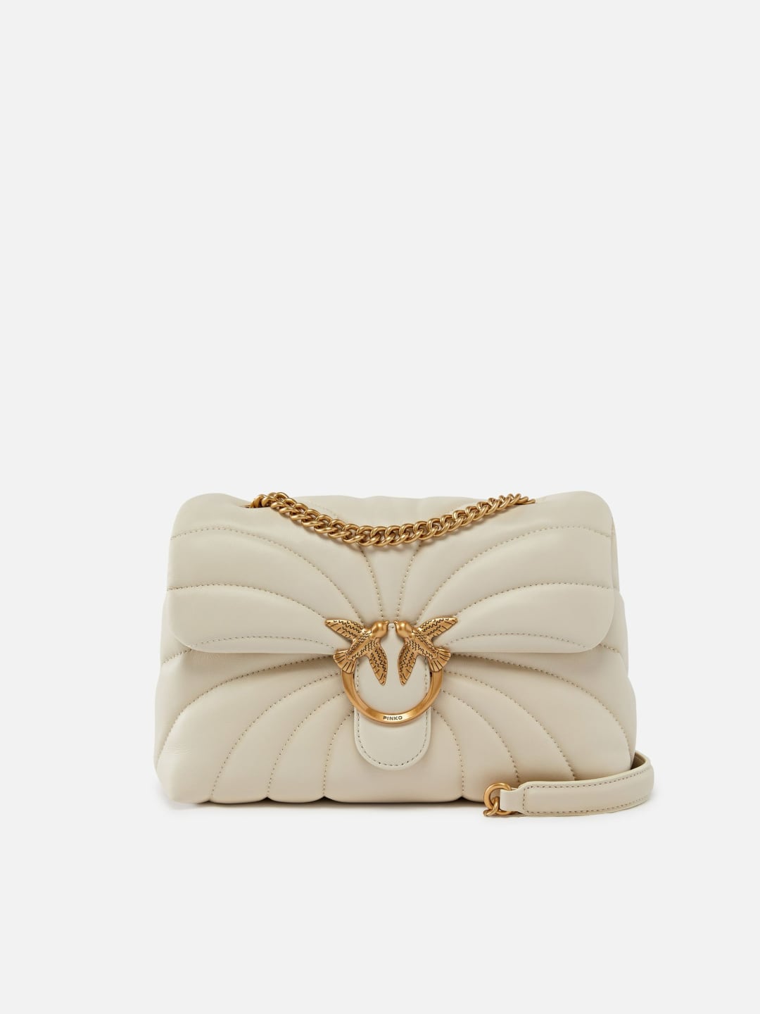 Pinko Classic Love Puff Classic Butterfly Quilt Bianco Seta