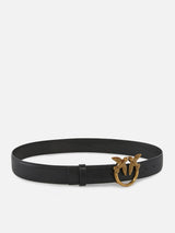 Pinko Cintura Love Birds in pelle 3cm Nero