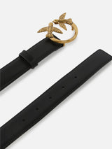 Pinko Cintura Love Birds in pelle 3cm Nero