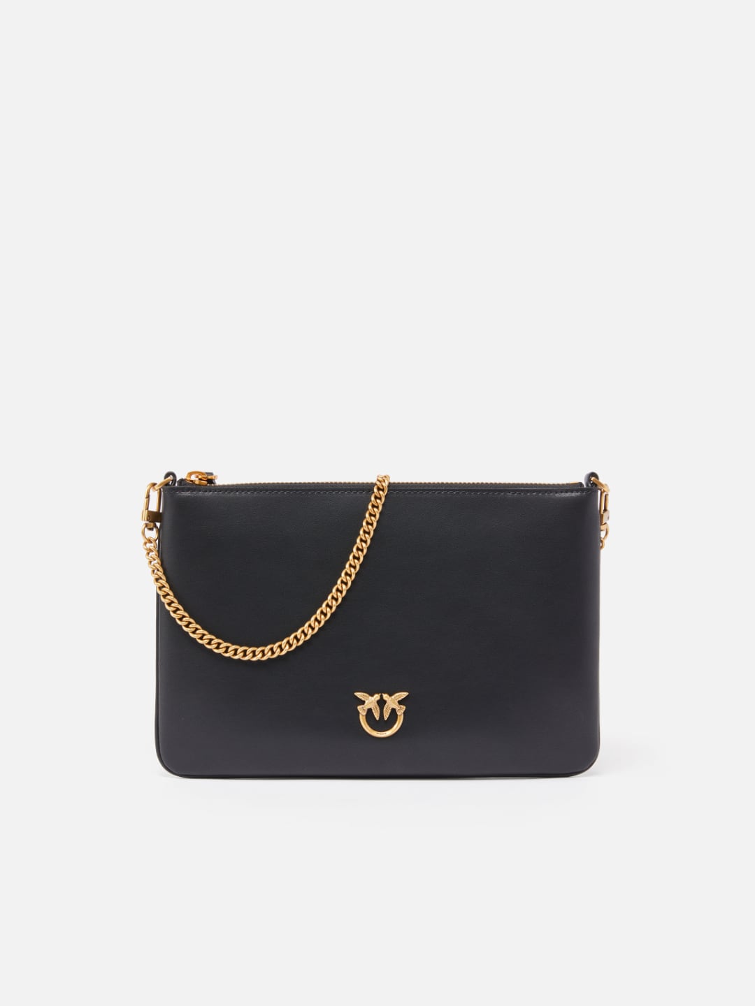 Pinko Classic Flat Love Bag Simply Nero Antique Gold