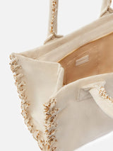 Pinko Beach Shopper in canvas riciclato sale e pepe Beige