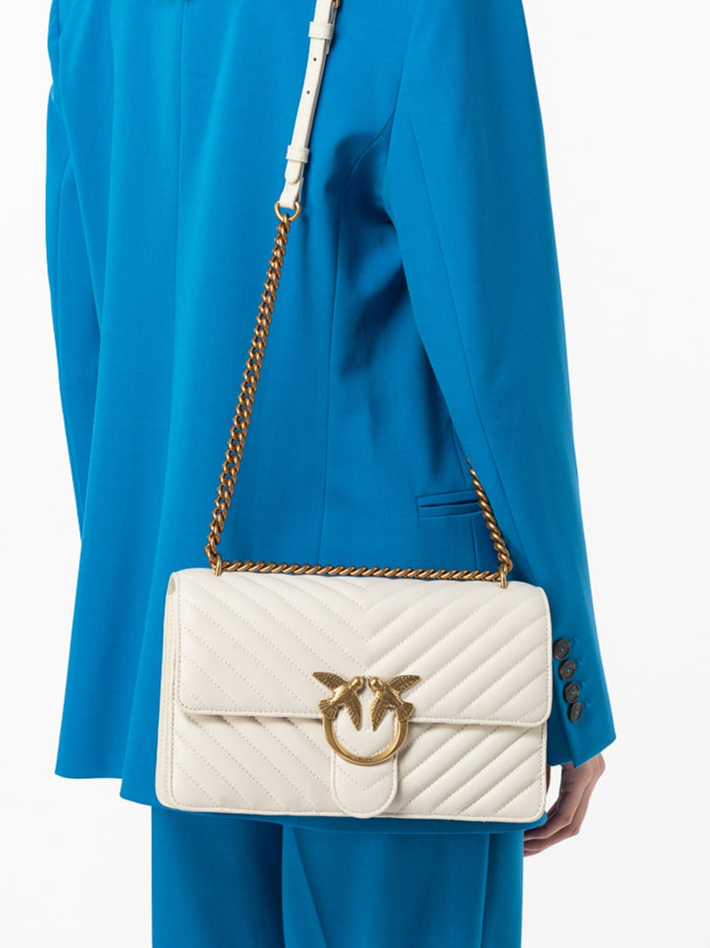 Pinko Classic Love Bag One Chevron Bianco