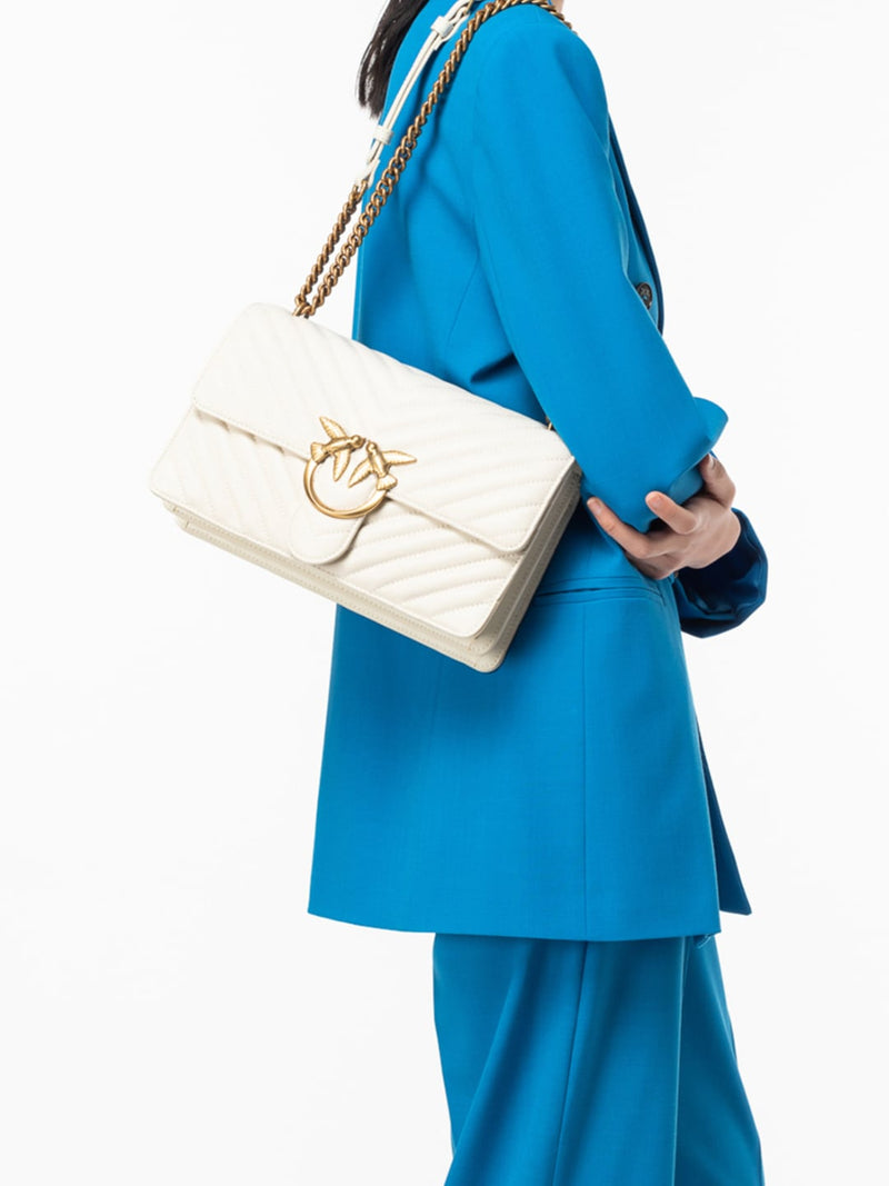 Pinko Classic Love Bag One Chevron Bianco