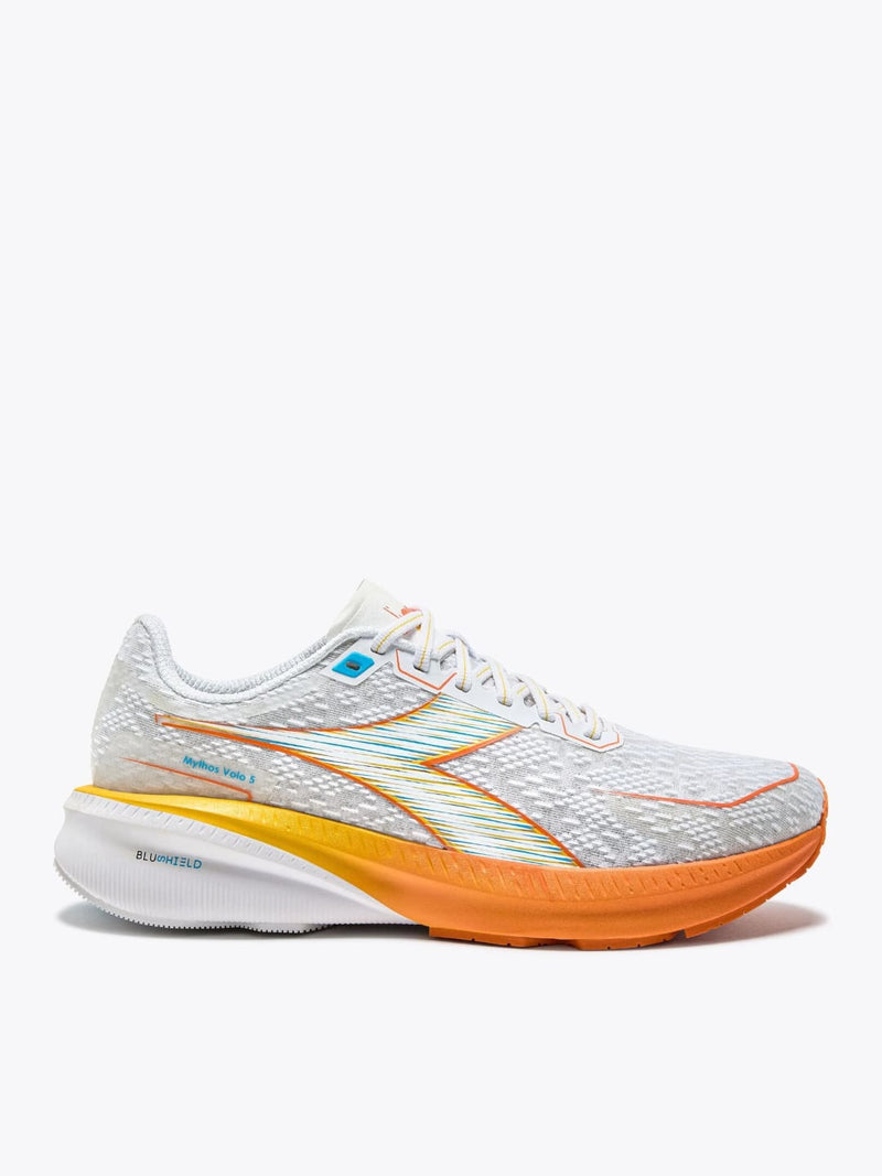 Diadora Scarpe da Running Mythos Blushield Volo 5 White Nectarine Lemon Chrome