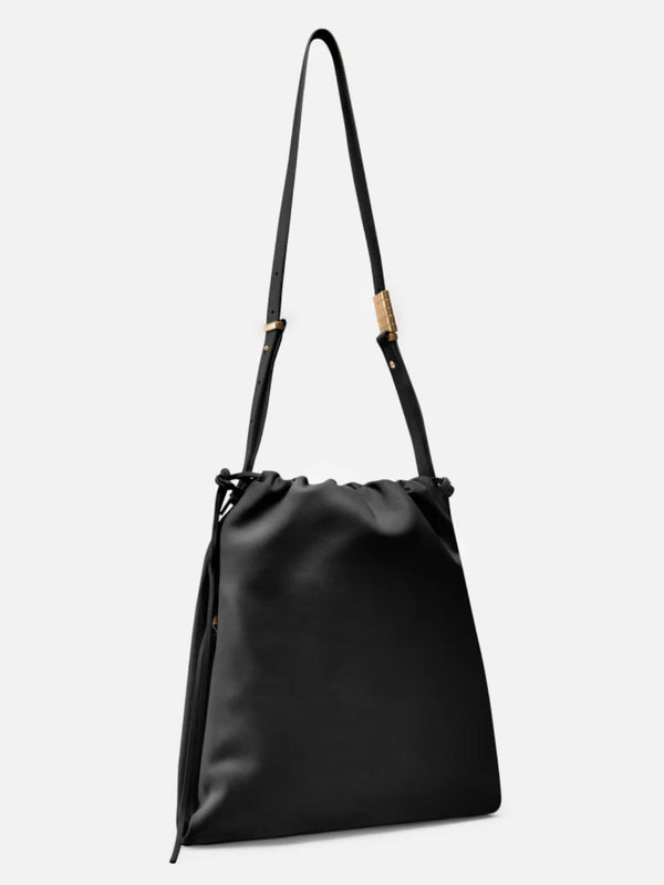 Pinko Borsa morbida squadrata in pelle con logo Nero