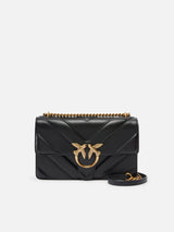 Pinko Borsa a tracolla trapuntata Love Bag con disegno a V e logo Nero