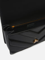 Pinko Borsa a tracolla trapuntata Love Bag con disegno a V e logo Nero