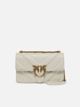 Pinko Borsa a tracolla trapuntata Love Bag con disegno a V e logo Bianco