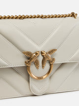 Pinko Borsa a tracolla trapuntata Love Bag con disegno a V e logo Bianco