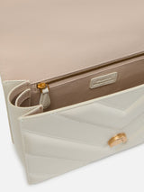 Pinko Borsa a tracolla trapuntata Love Bag con disegno a V e logo Bianco
