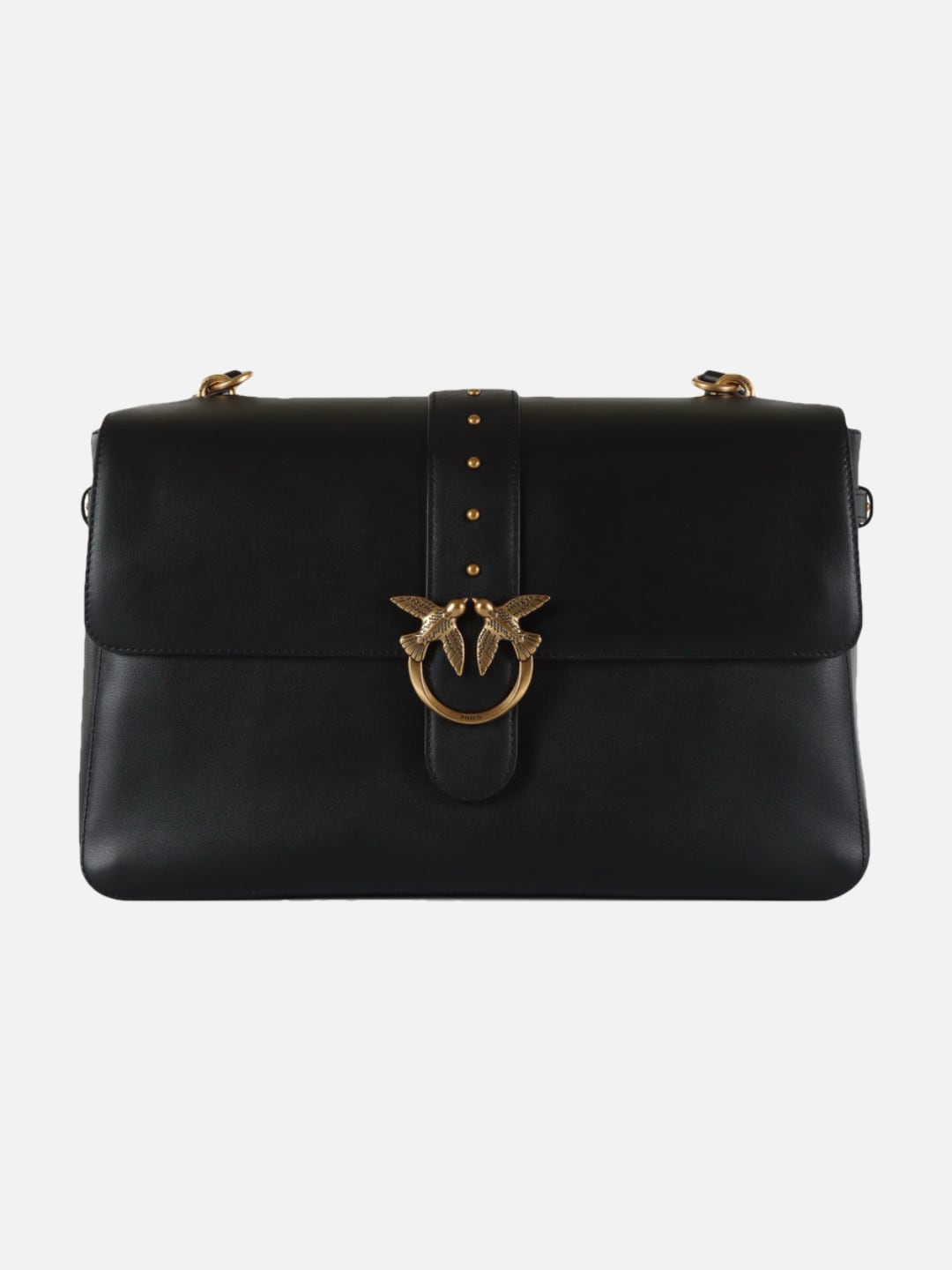 Pinko Borsa a spalla maxi Love Bag Slouchy in pelle Nero Antique Gold