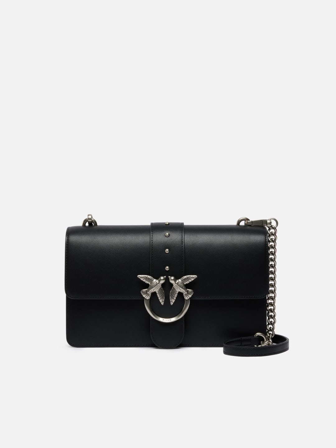 Pinko Borsa a mano media Love Bag One in pelle Nero Old Silver