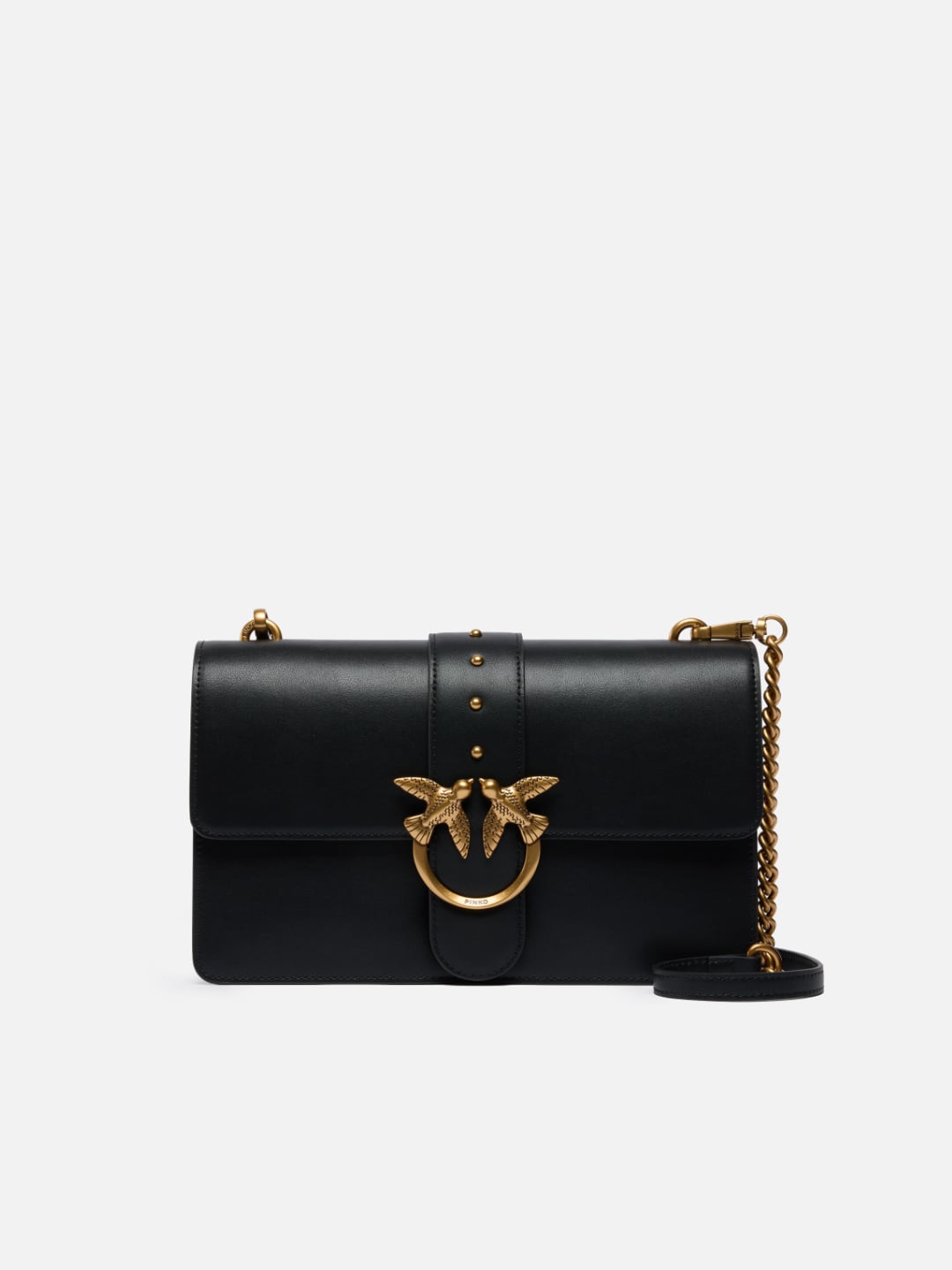 Pinko Borsa a mano media Love Bag One in pelle Nero Antique Gold
