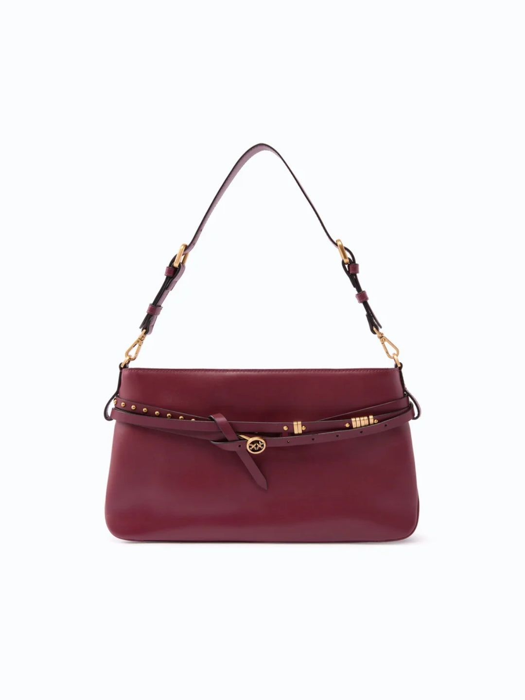 Pinko Borsa a spalla media Belt Bag in pelle Rosso Bordeaux