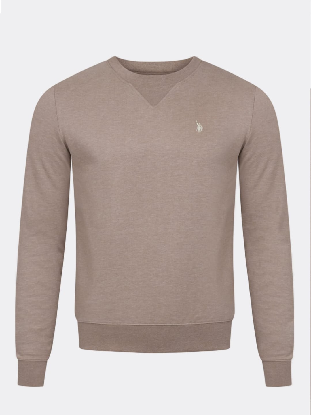 Us Polo ASSN Felpa da uomo BROO in misto cotone felpato con logo a contrasto Marrone Cappuccino