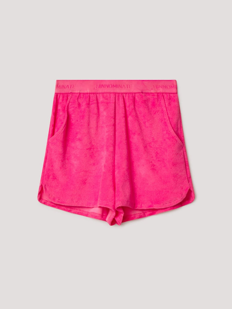 Hinnominate Shorts In Spugna Con Elastico Loggato Col Geranio