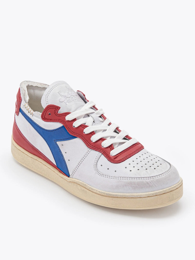 Sneaker Bassa MI Basket Row Cut White Pompeian Red Unisex