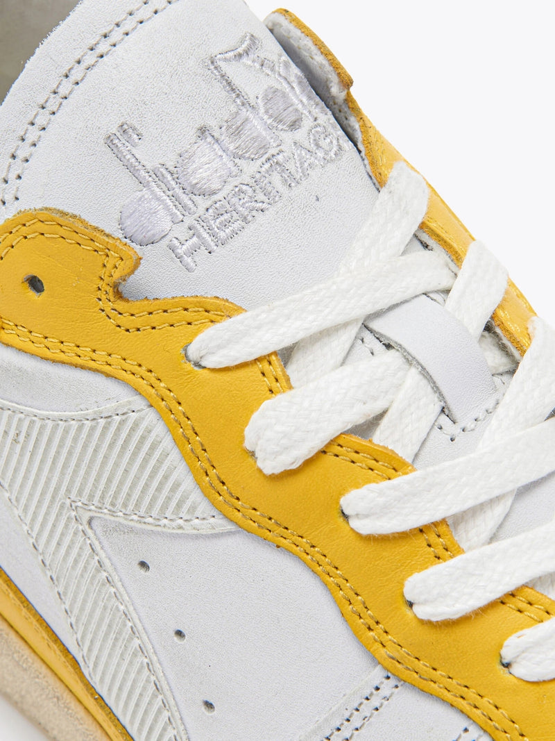 Sneaker Bassa Mi Basket Row Cut White Empire Yellow