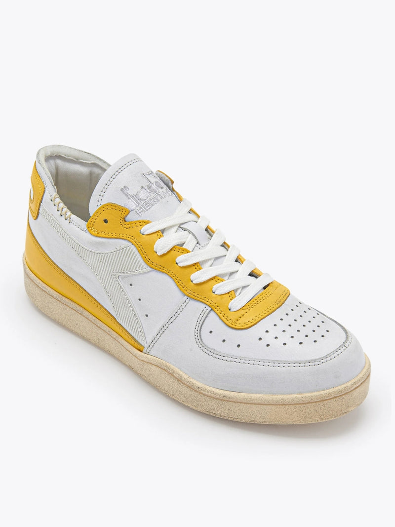 Sneaker Bassa Mi Basket Row Cut White Empire Yellow