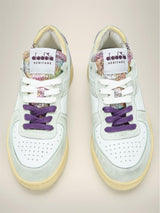 Sneaker Bassa MI Basket Row Cut Glitter Dirty White Donna
