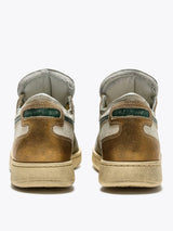 Sneaker Bassa Mi Basket Row Cut Metal Pigskin Used Beige Oyster