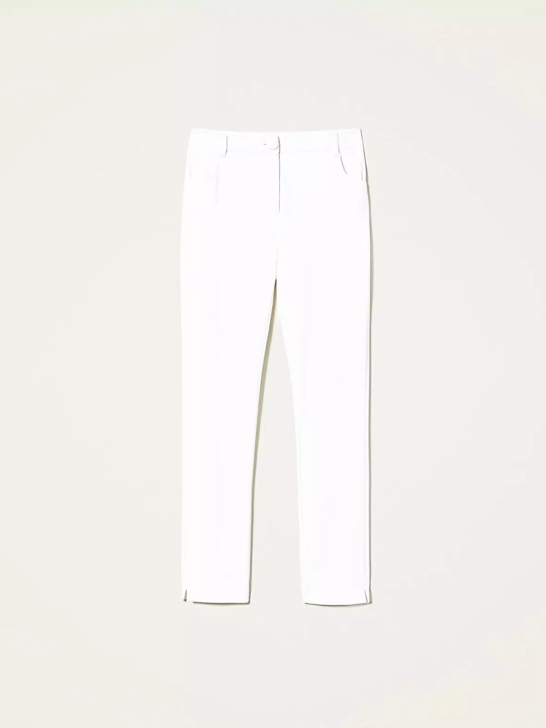 Twinset Pantaloni skinny con spacchi Bianco Neve
