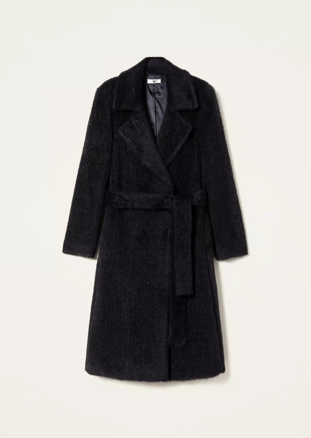 Twinset Cappotto doppiopetto in panno spazzolato Nero