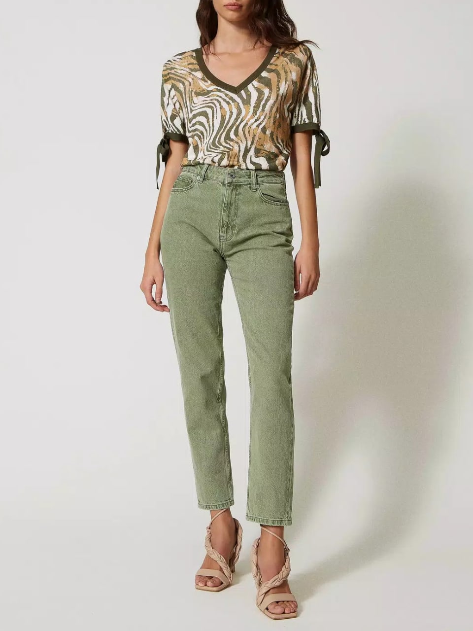 Twinset Jeans regular cinque tasche colorati Verde