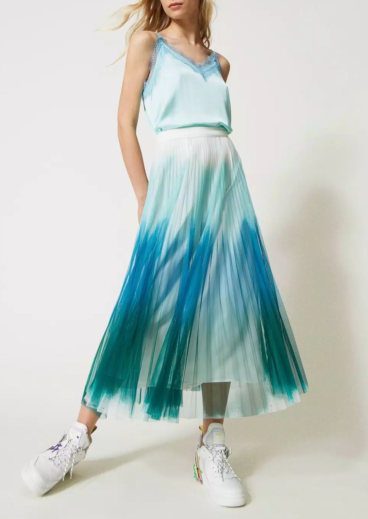 Twinset Gonna lunga MYFO con stampa sfumata Verde