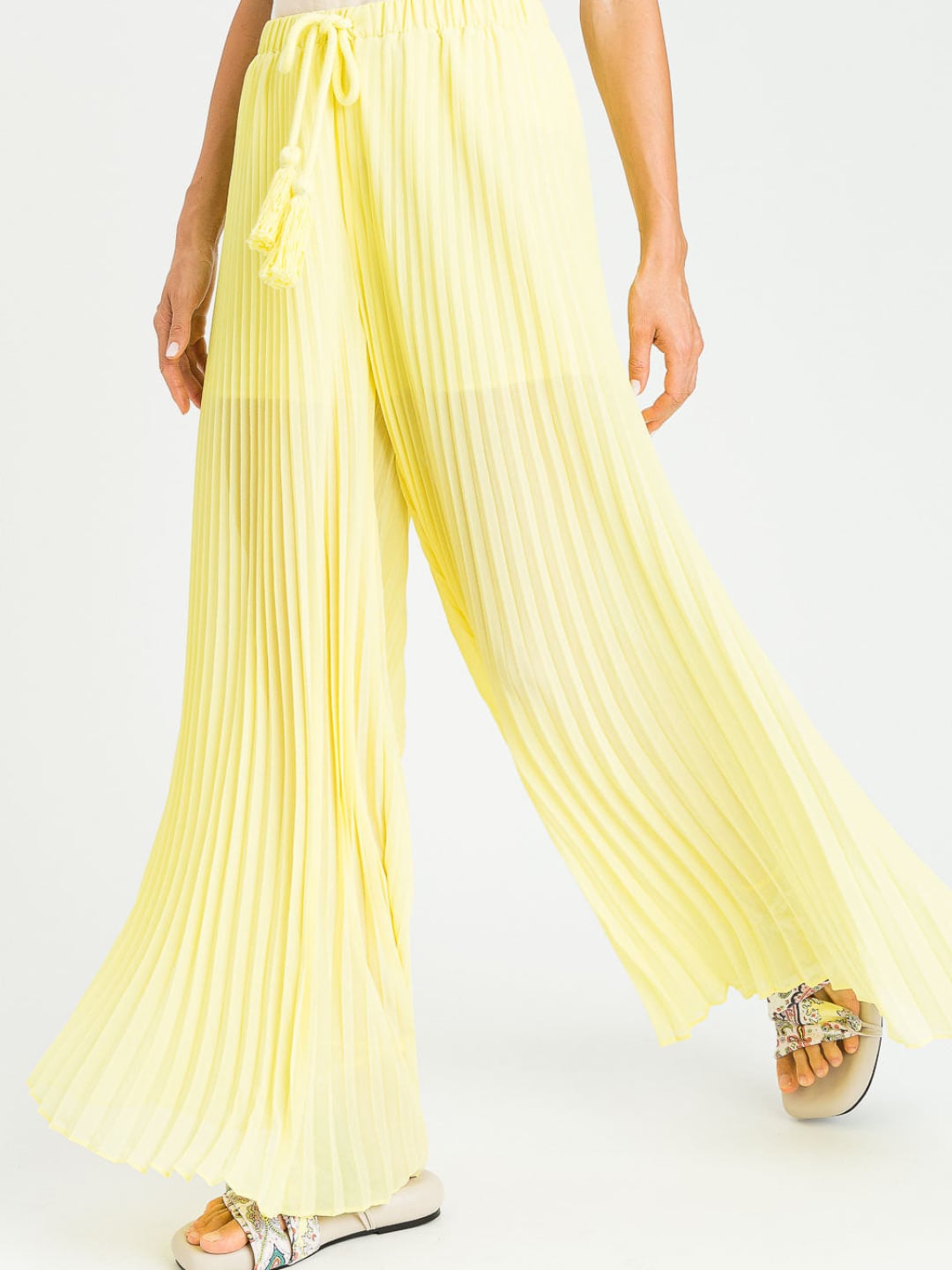 Twinset Panta Gonna Largo a pieghe Giallo