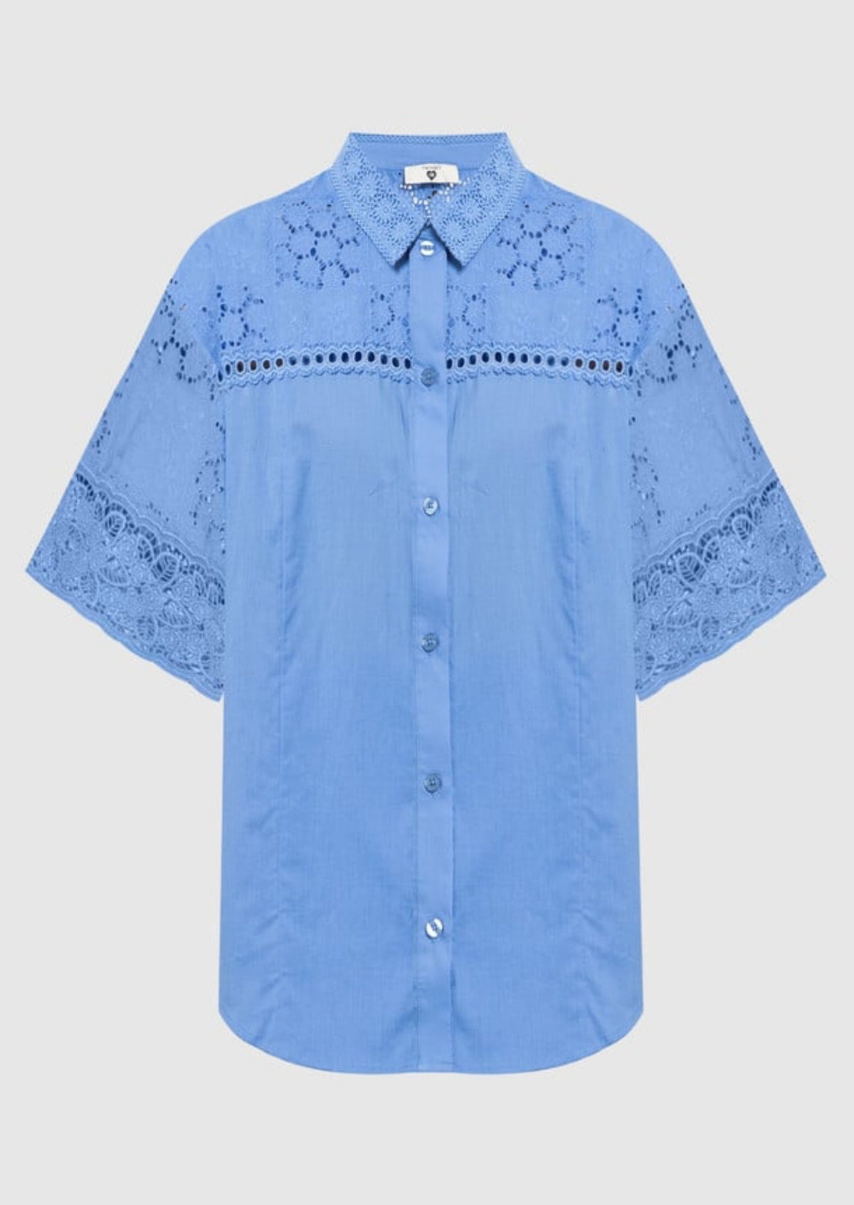 Twinset Blusa con pizzo Blu