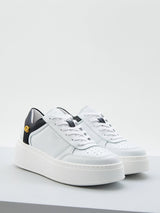 Sneakers platform in pelle con logo Bic. Ottico/Nero