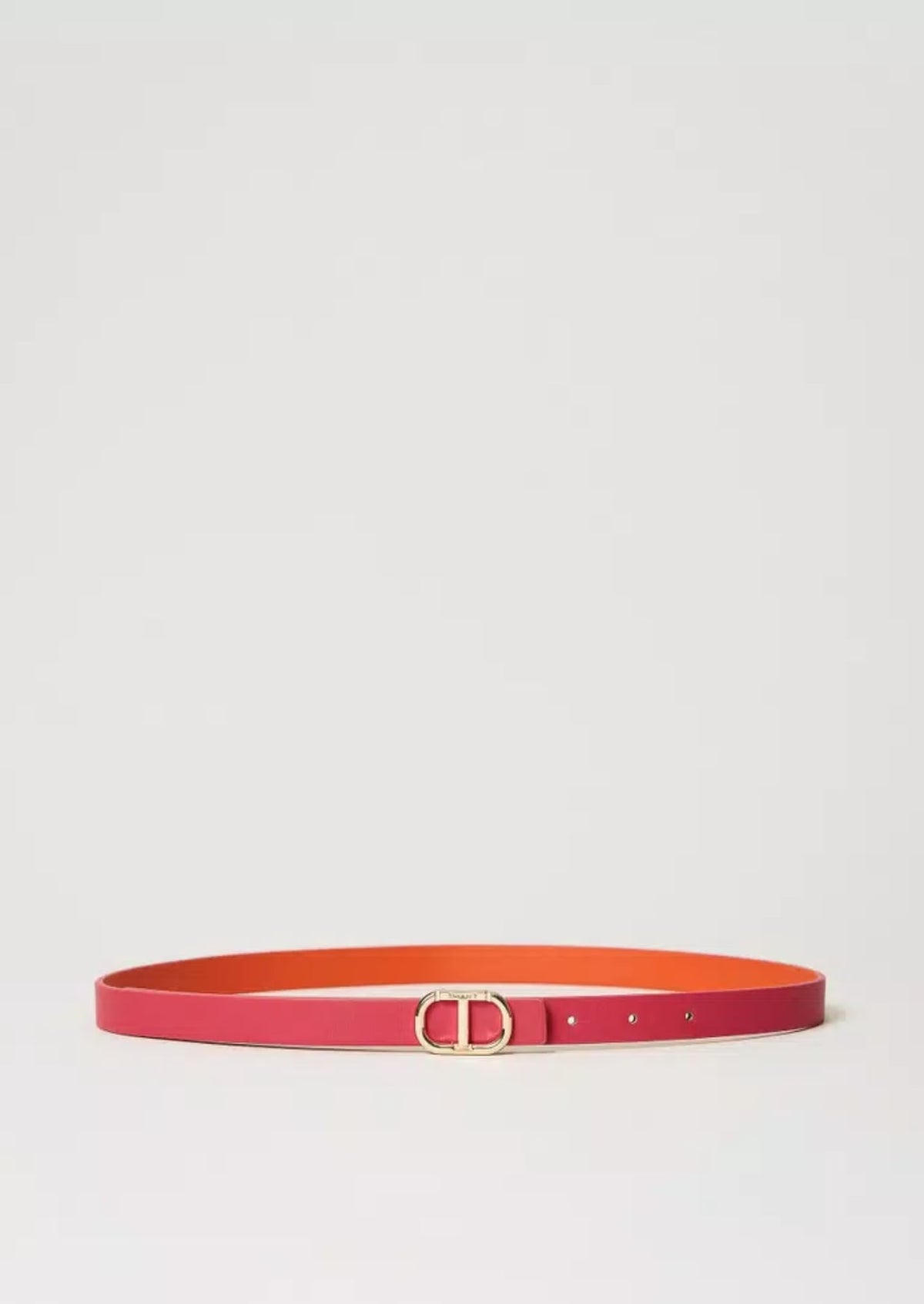 Twinset Cintura sottile reversibile con Oval T Fucsia Orange