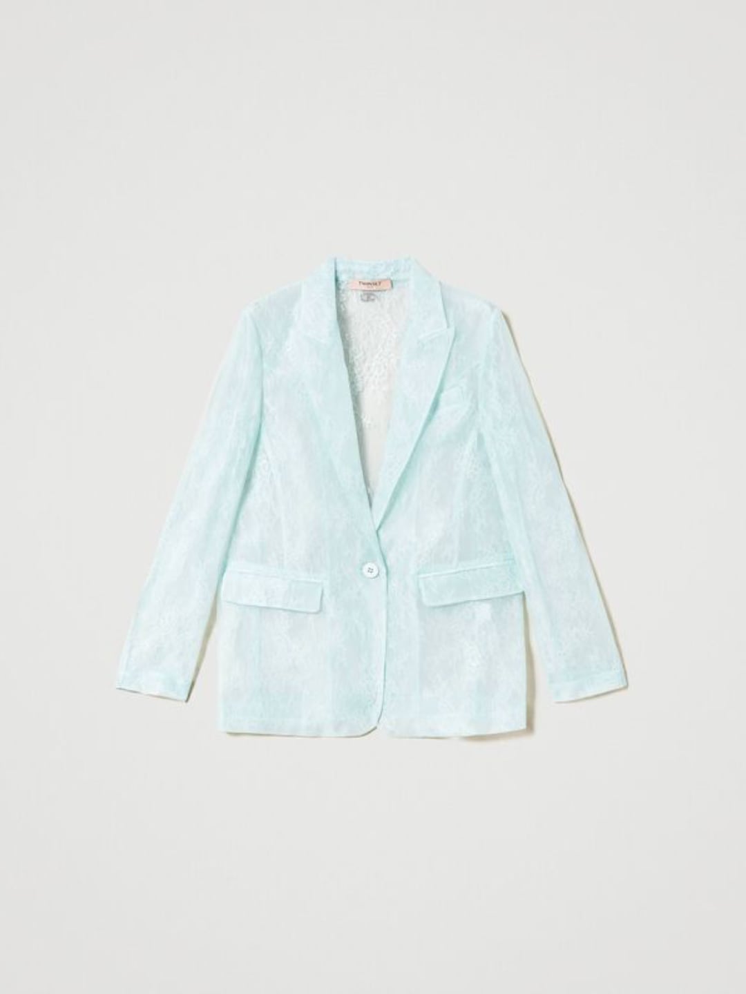 Twinset Giacca blazer in organza e pizzo Verde Agave