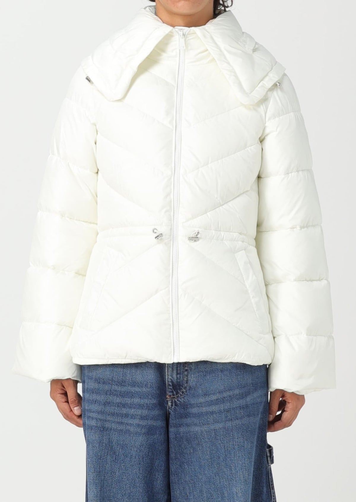 Twinset Piumino Imbottito rigato Bianco