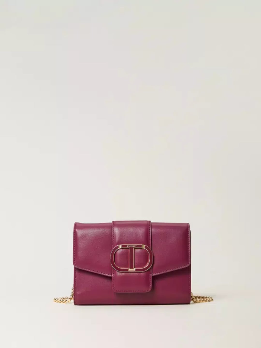 Twinset Borsa clutch Amie in pelle Lilla Scuro