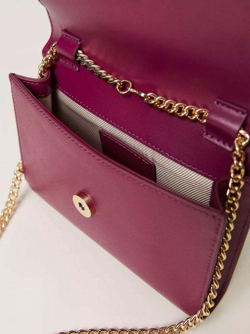 Twinset Borsa clutch Amie in pelle Lilla Scuro