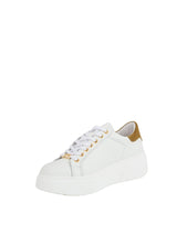 Sneakers platform in pelle Bic. Bianco Ottico/Pecan