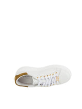 Sneakers platform in pelle Bic. Bianco Ottico/Pecan