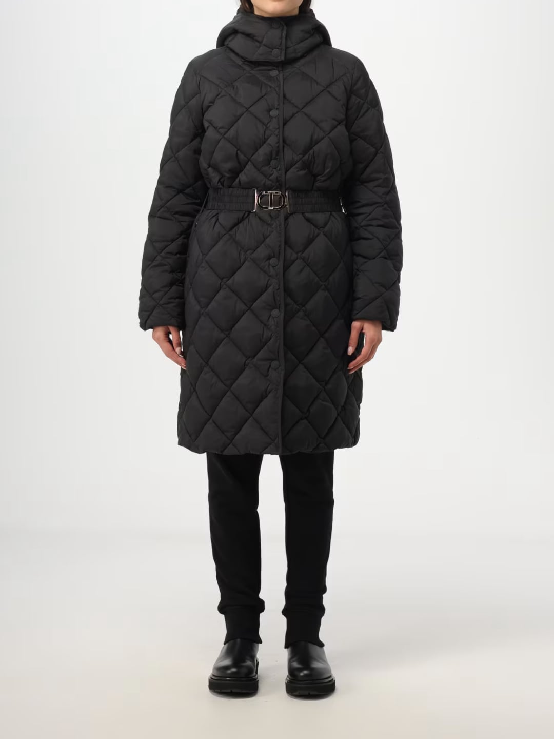 Twinset Piumino in nylon Trapuntato Nero