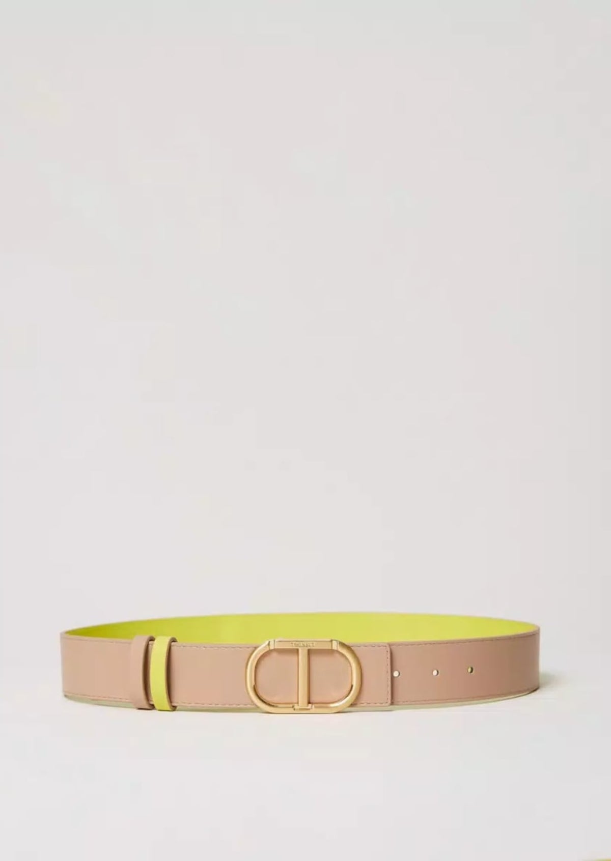 Twinset Cintura reversibile con doppio passante Hazelnut Light Lemon