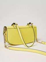 Borsa a tracolla con patta e Oval T Giallo Light Lemon